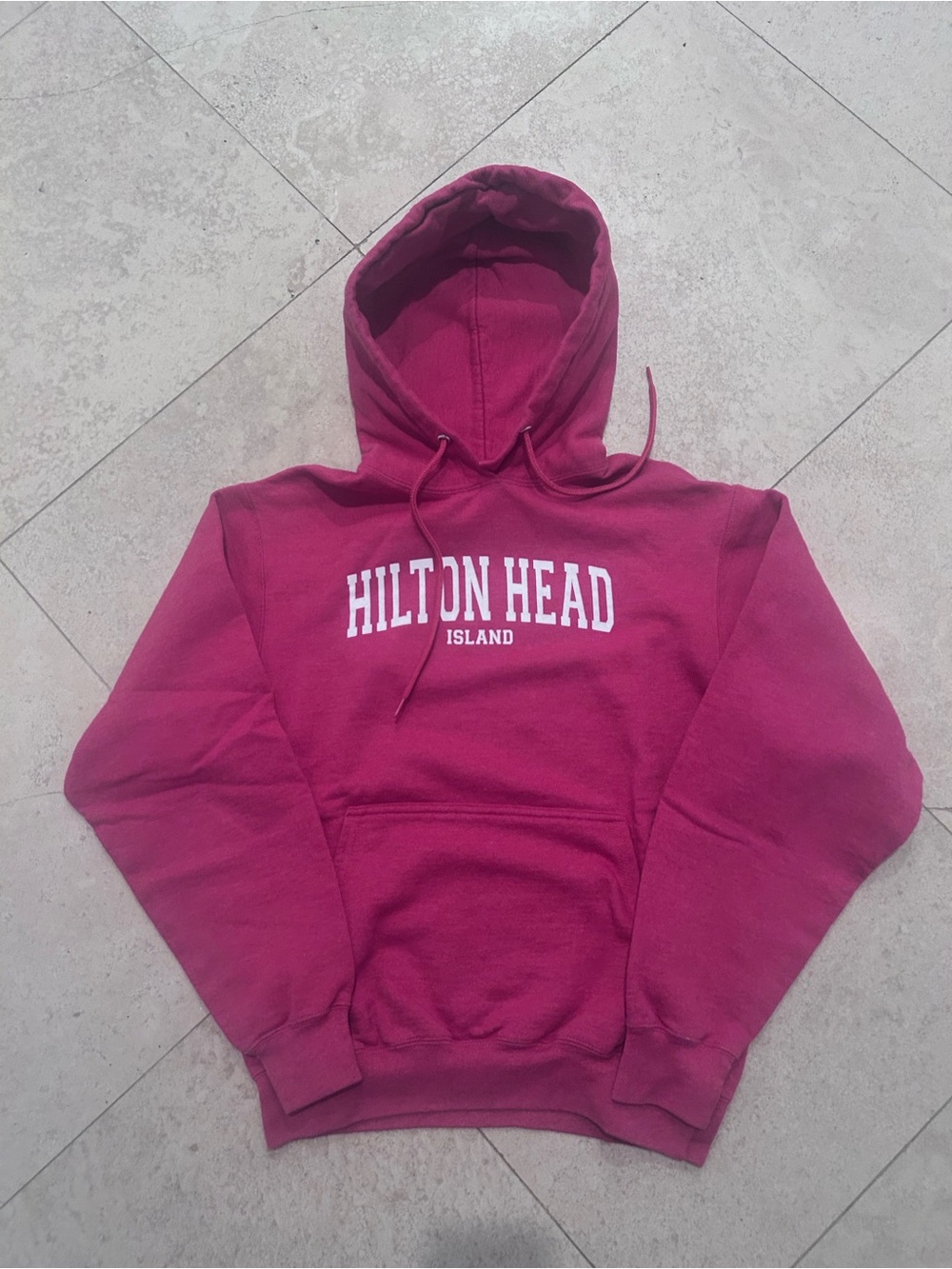 Port and Company Pinkish-Red "Hilton Head Island" Hooded Sweatshirt